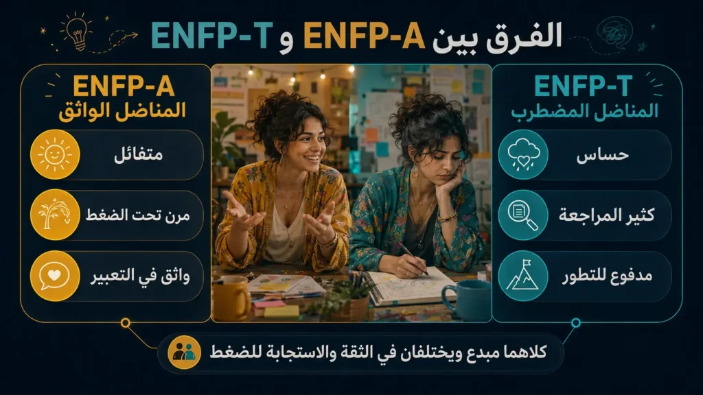 شخصية ENFP المناضل 4 الفرق بين شخصية ENFP-A الواثقة وشخصية ENFP-T المضطربة