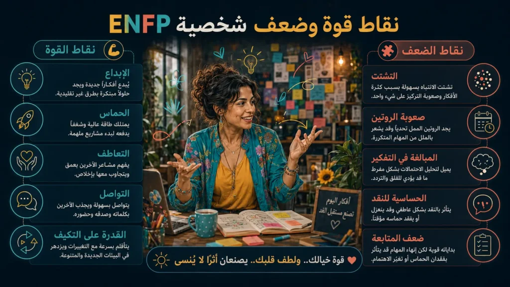 شخصية ENFP المناضل 5 نقاط قوة وضعف شخصية ENFP المناضل
