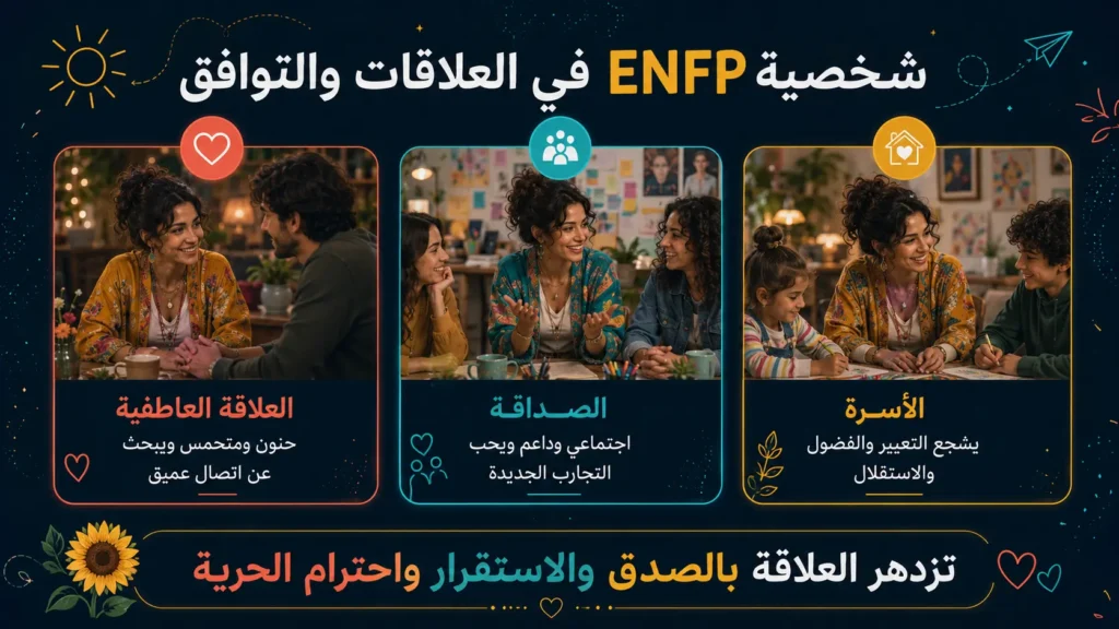 شخصية ENFP المناضل 6 شخصية ENFP في العلاقات العاطفية والصداقة والأسرة