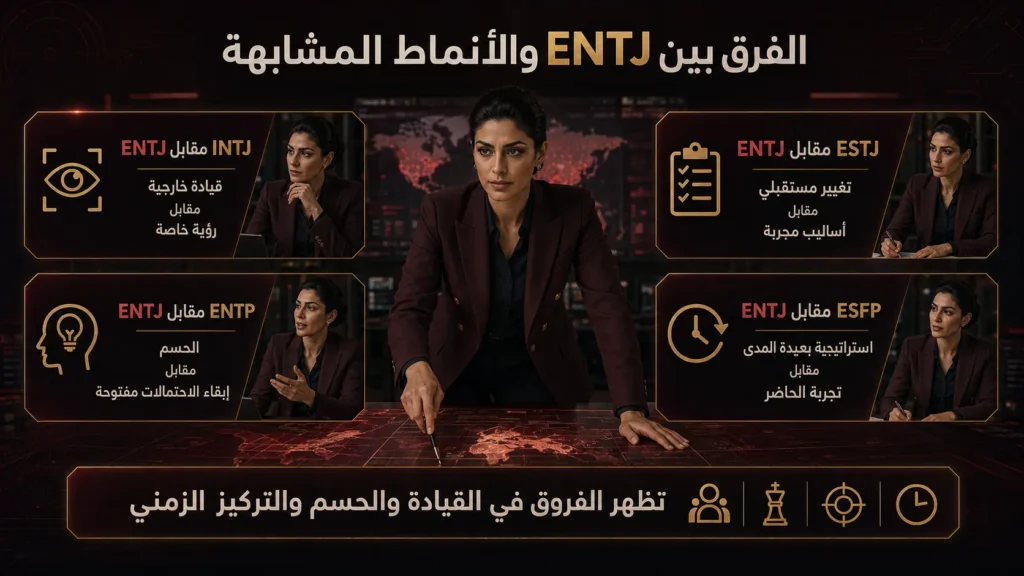 الفرق بين شخصية INTJ والأنماط المشابهة INTP وENTJ وINFJ وISTJ