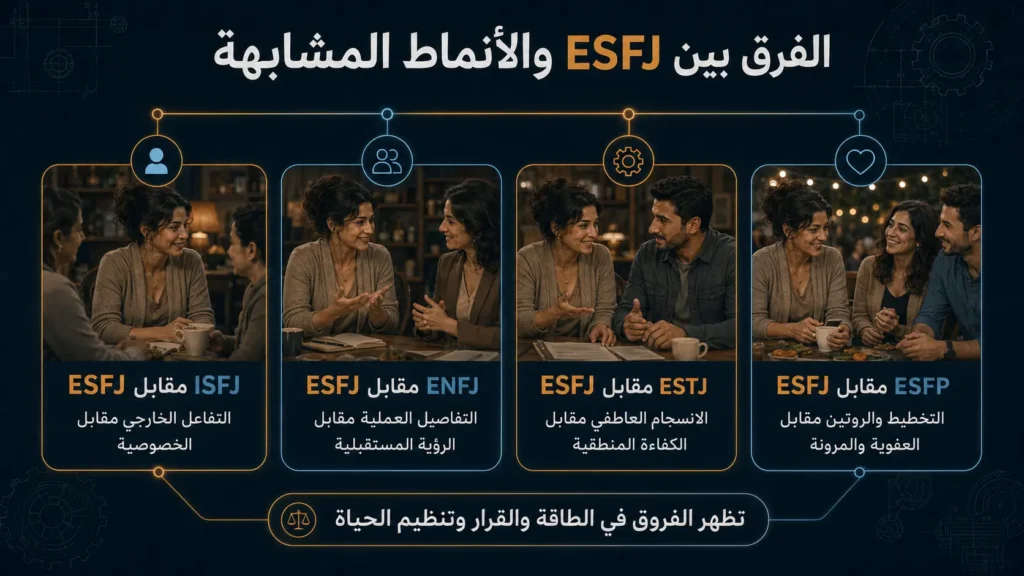 شخصية ESFJ القنصل 8 الفرق بين شخصية ESFJ والأنماط المشابهة ISFJ وENFJ وESTJ وESFP