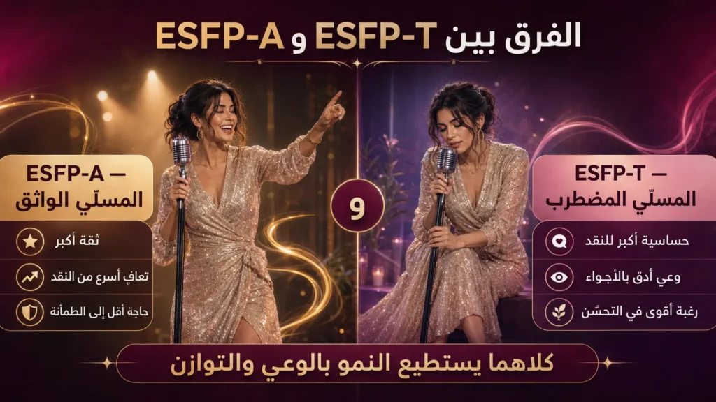 شخصية ESFP المسلّي 4 الفرق بين شخصية ESFP-A الواثقة وشخصية ESFP-T المضطربة