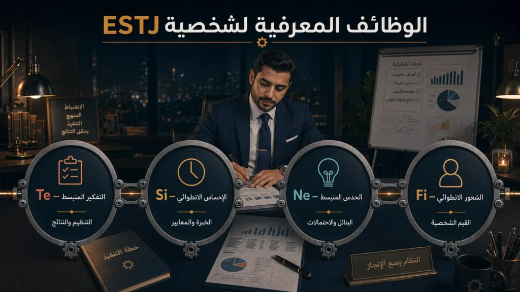 شخصية ESTJ التنفيذي 3 الوظائف المعرفية لشخصية ESTJ وهي Te وSi وNe وFi