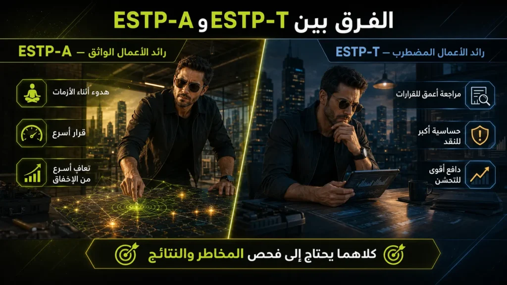 شخصية ESTP رائد الأعمال 4 الفرق بين شخصية ESTP-A الواثقة وشخصية ESTP-T المضطربة
