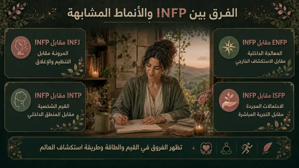 شخصية INFP الوسيط 8 الفرق بين شخصية INFP والأنماط المشابهة INFJ وENFP وISFP وINTP