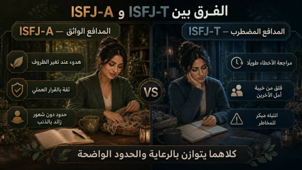 الفرق بين شخصية ISFJ-A الواثقة وشخصية ISFJ-T المضطربة